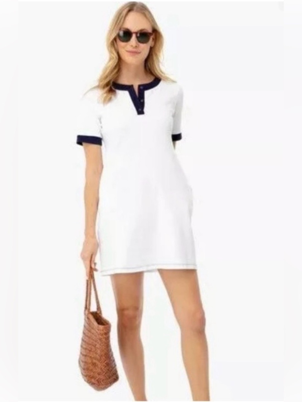 Tuckernuck Hutton Polo Tee Dress Size M Cotton Nautical Preppy Vaca Resort